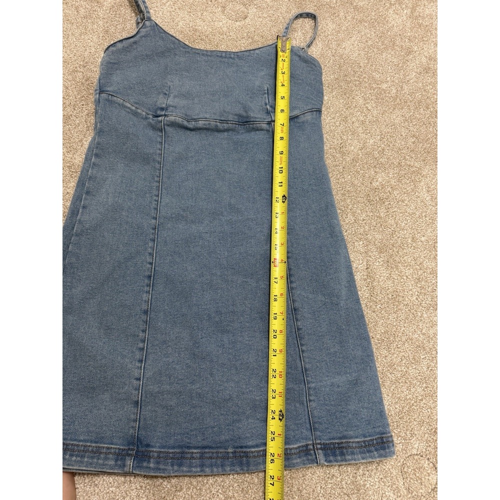Lone Star Blue Denim Mini Dress Medium Wash Sleeveless Scoop Neck Size M - Picture 8 of 8